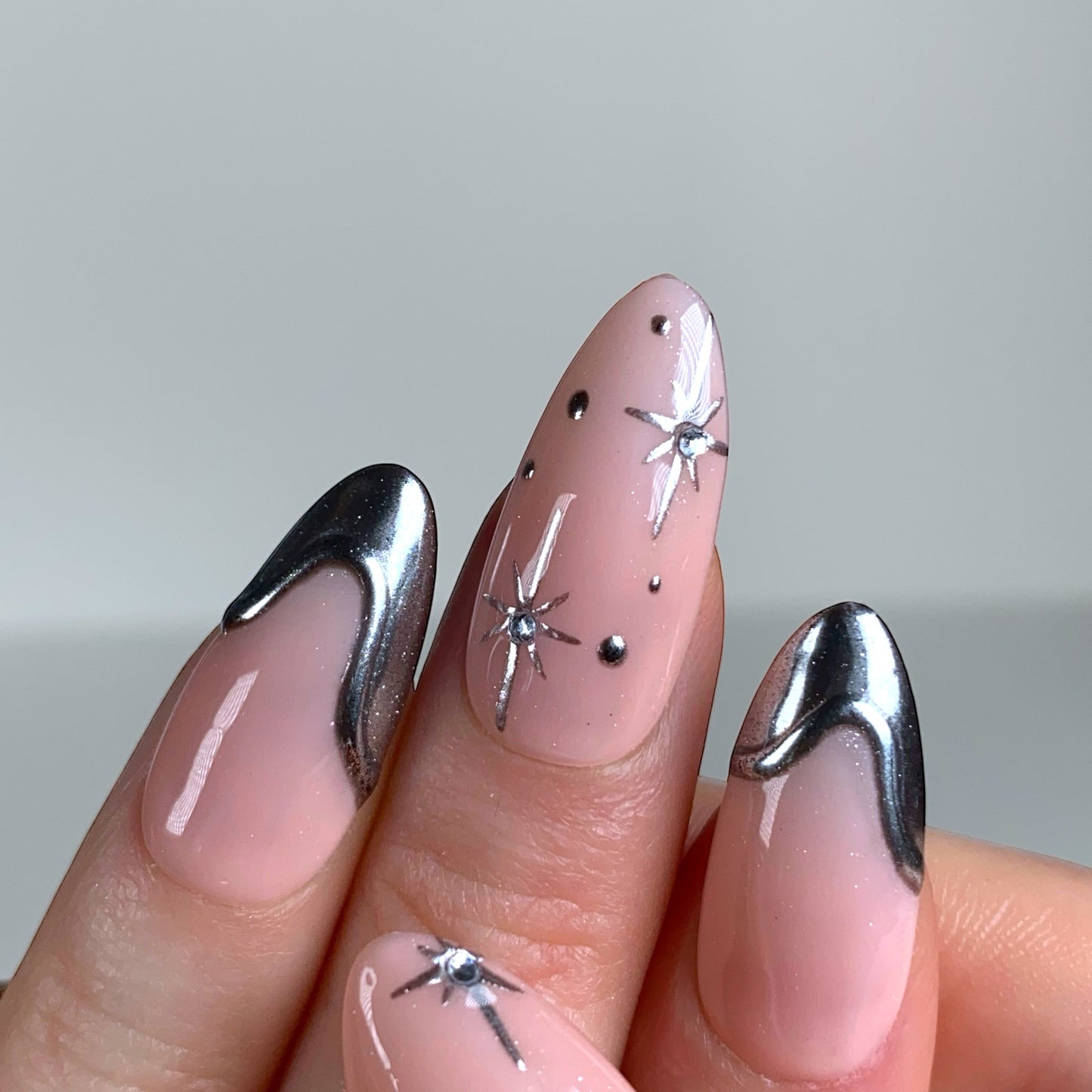 Press-on nails « SILVER SKY »