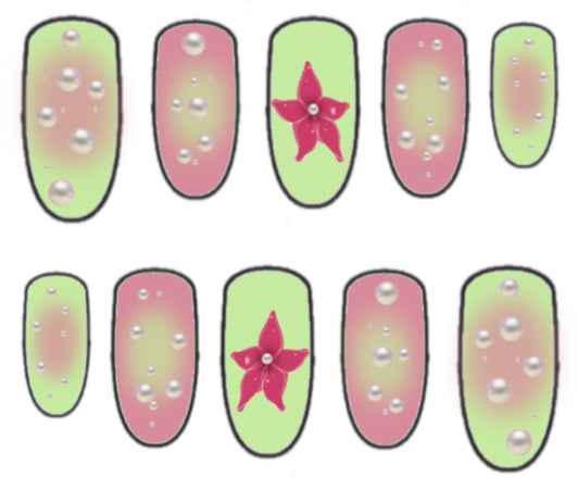 Press-on nails « SPRING FLOWERS »