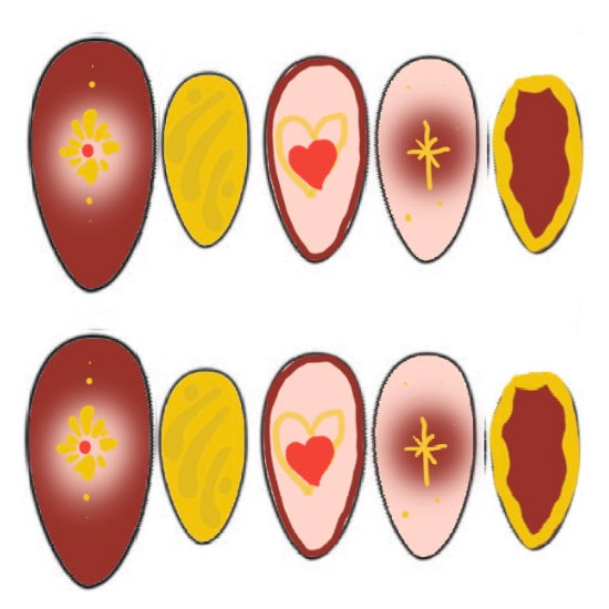 Press-on nails « GOLD HEART »