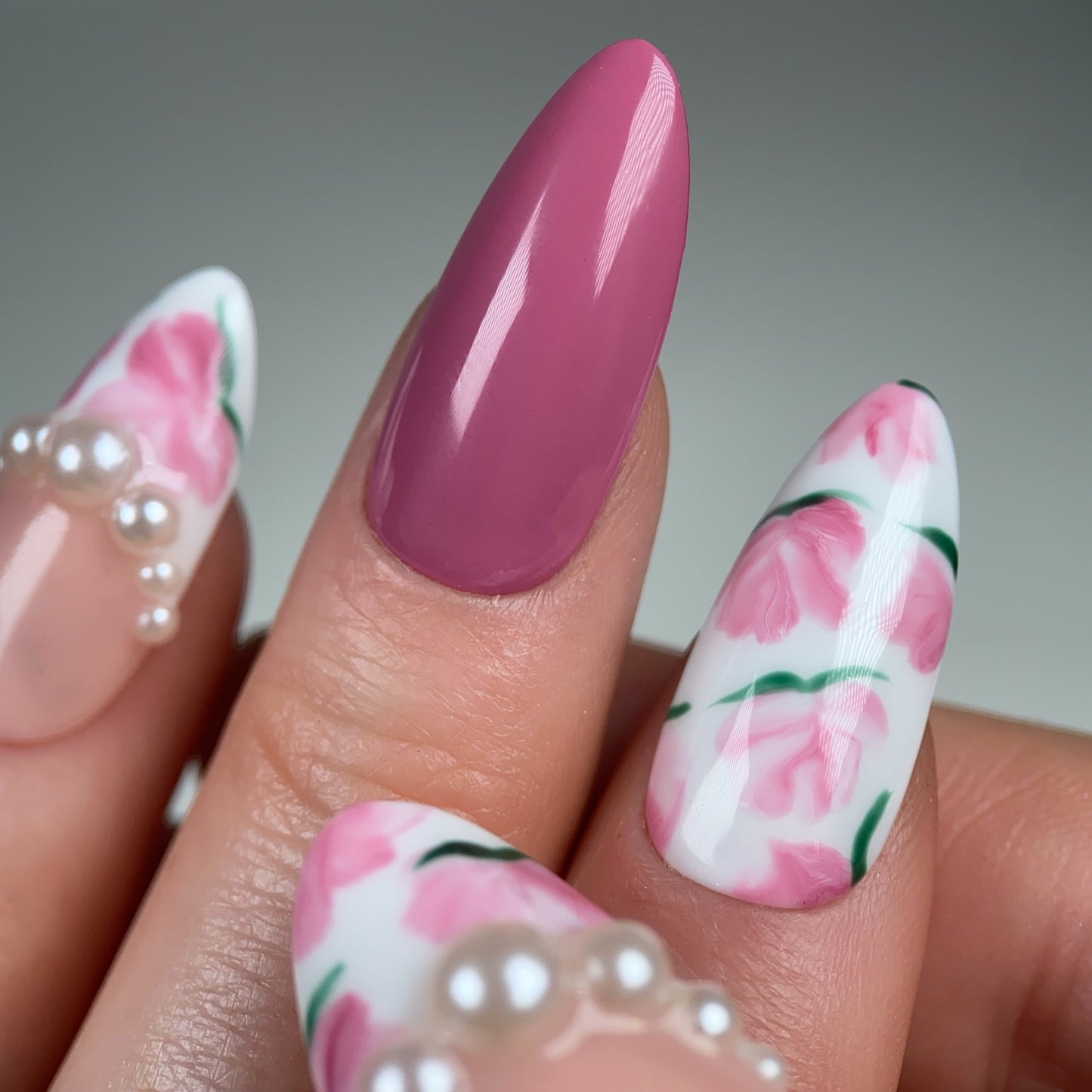 Press-on nails « VINTAGE PEARLS »