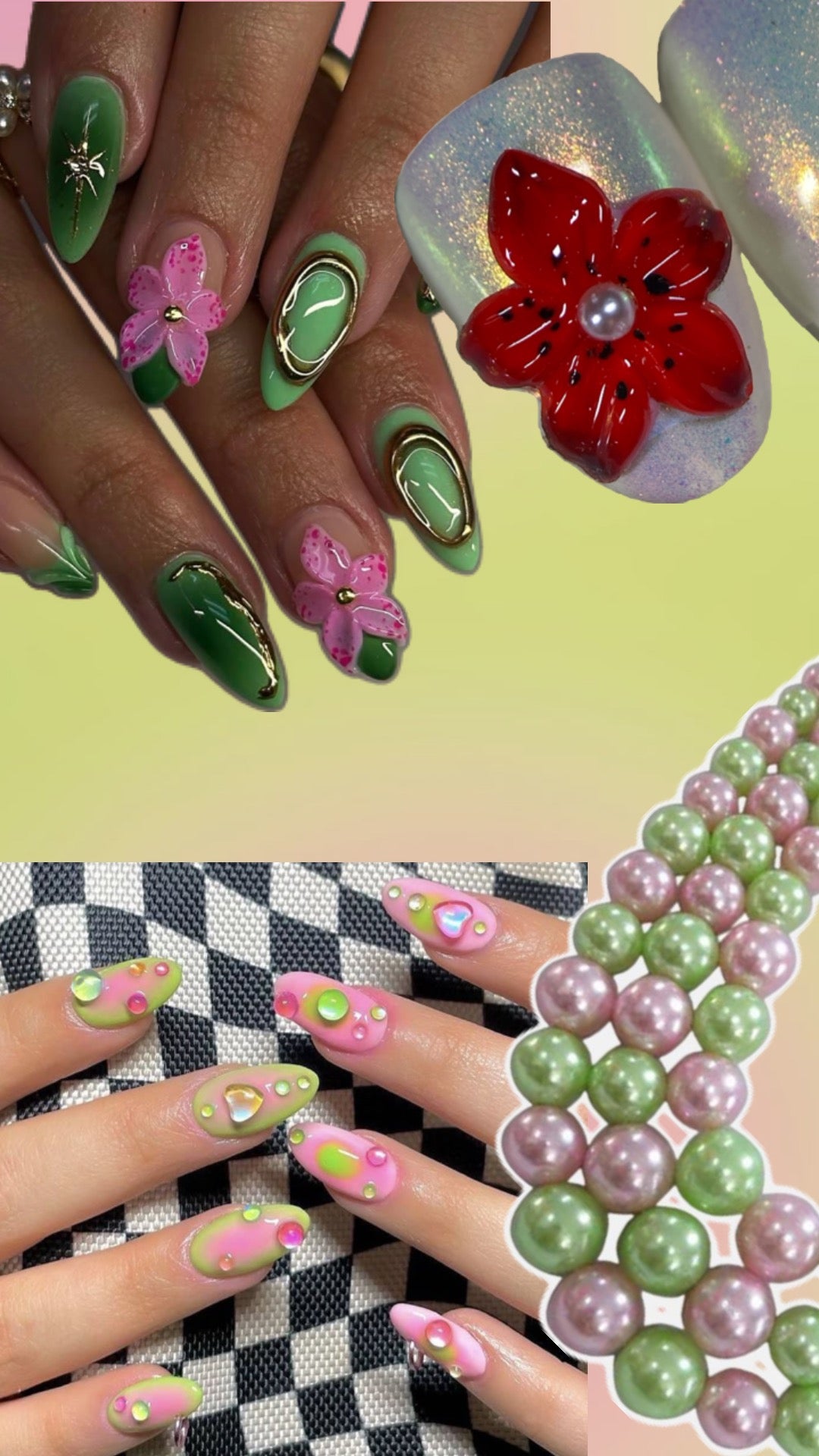 Press-on nails « SPRING FLOWERS »
