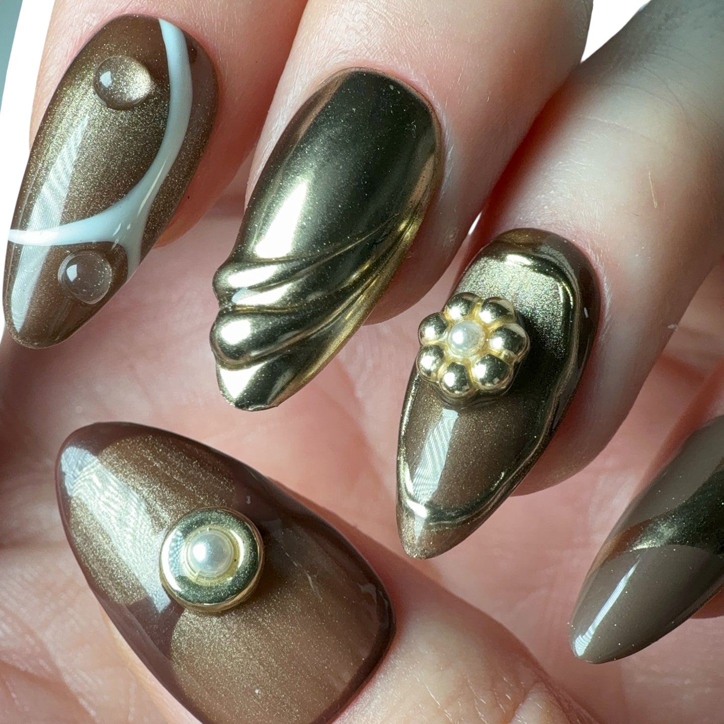 Press-on nails « HOT COFFEE »