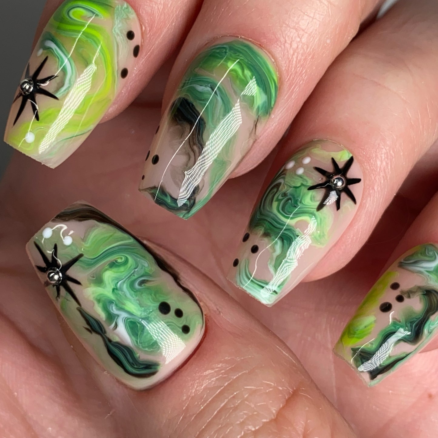 Press-on nails « JADE STARLIGHT »