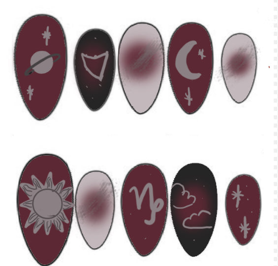 Press-on nails Capricorne