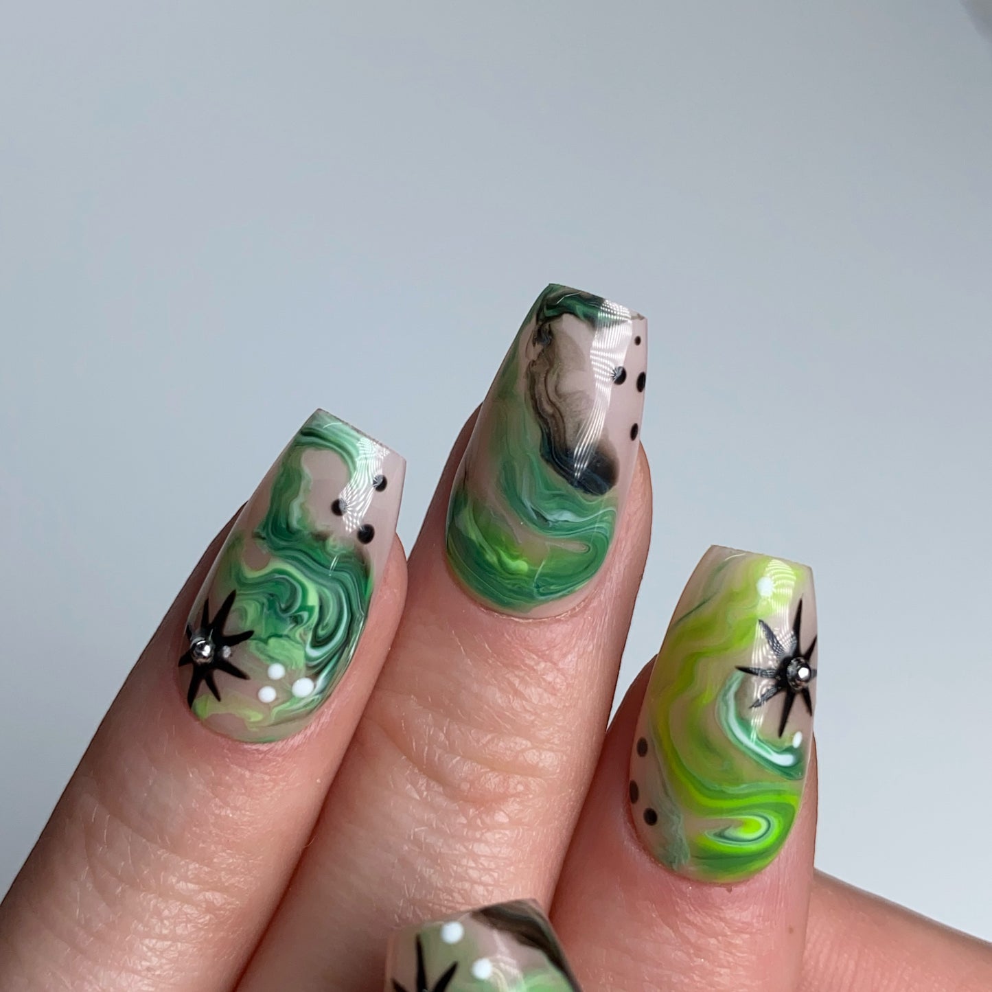 Press-on nails « JADE STARLIGHT »