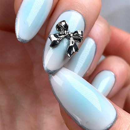 Press-on nails « SILVER BOW » (avec ou sans noeud)