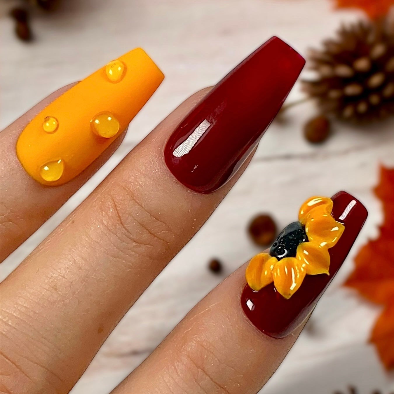 Press-on nails « WILD SUNFLOWER »