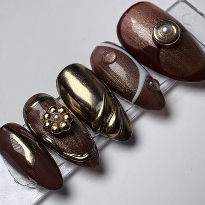 Press-on nails « HOT COFFEE »