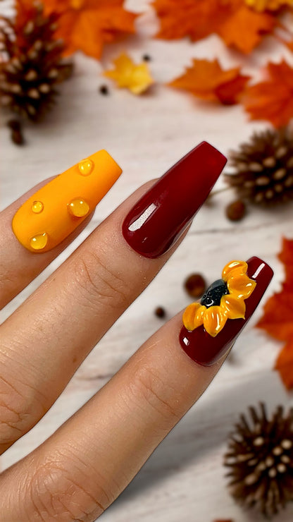 Press-on nails « WILD SUNFLOWER »