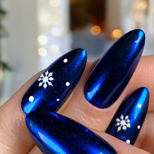 Press-on nails « ICY SAPPHIRE » (couleur au choix)