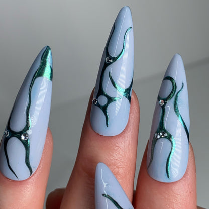 Press-on nails « STORMY SPARKLES »