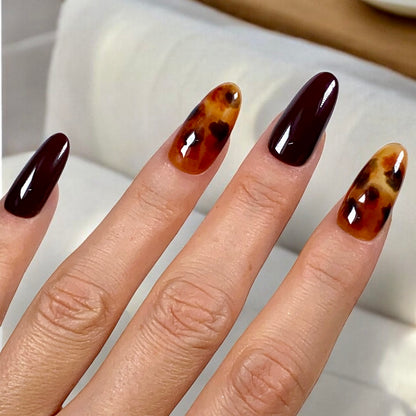 Press-on nails « CHERRY LEOPARD »