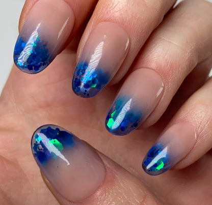 Press-on nails « SHINY CORNFLOWER »