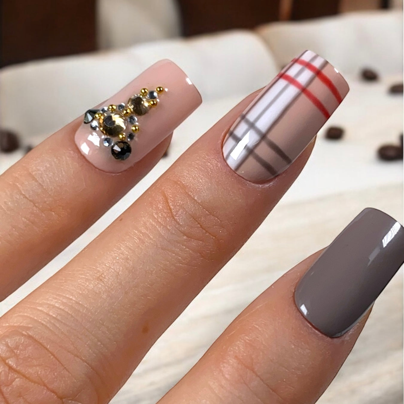 Press-on nails « SWEET PLAID »