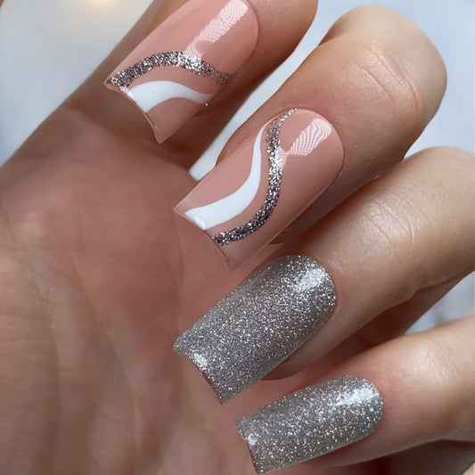 Press-on nails « FROSTED LINES »