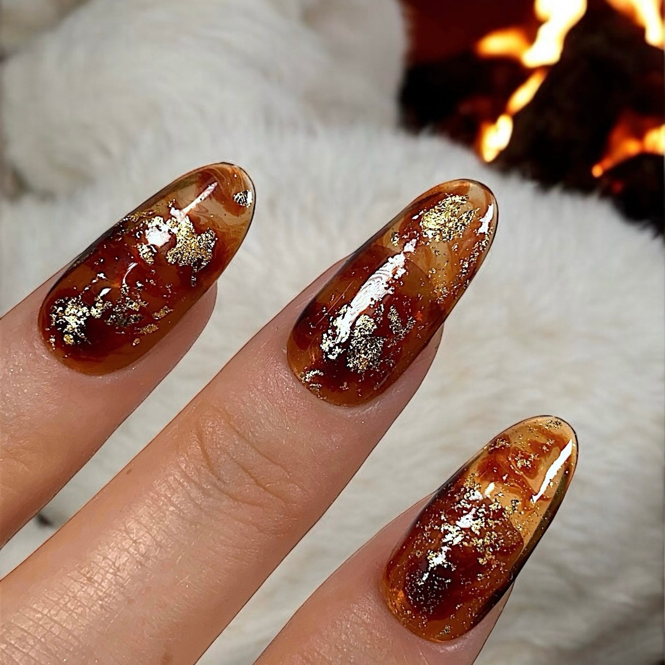 Press-on nails « GOLDEN FALL »