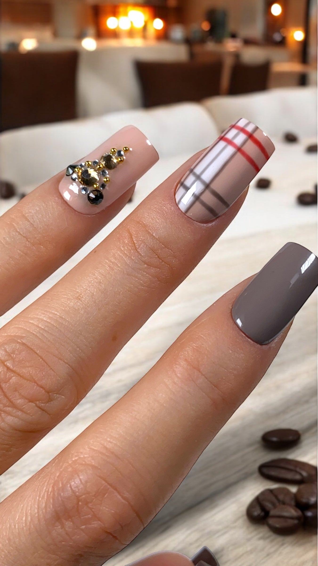 Press-on nails « SWEET PLAID »