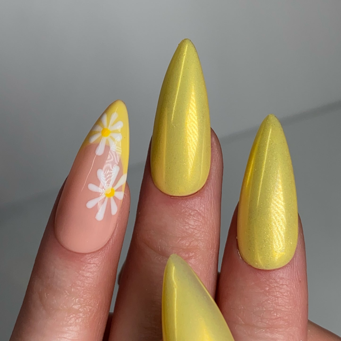 Press-on nails « GOLDEN DAISY » (couleur au choix)