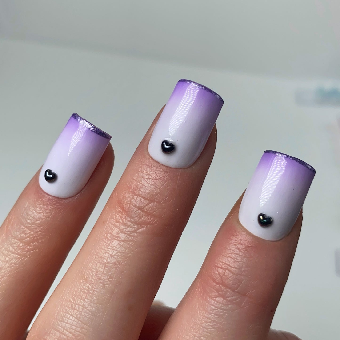 Press-on nails « PURPLE HEARTS »