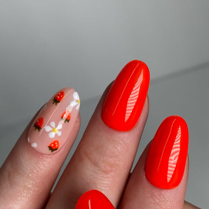 Press-on nails « FLORAL STRAWBERRY »